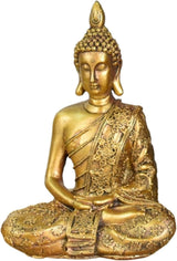 Zen'Light - Sanci soška hlavy Buddhy - Dekorace pro Zen, meditaci a feng shui - Dárek pro relaxační a duchovní atmosféru - Socha Buddhy - Výška: 18 cm - Barva: zlatá Sošky a plastiky Naty Shop Výchozí název