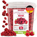 Lyofilizované maliny, NE čínské produkty, 500g lyofilizované celé ovoce, bez přísad, ovocné, vyrobeno v Německu Sušené produkty Naty Shop 500 G (1 balení)