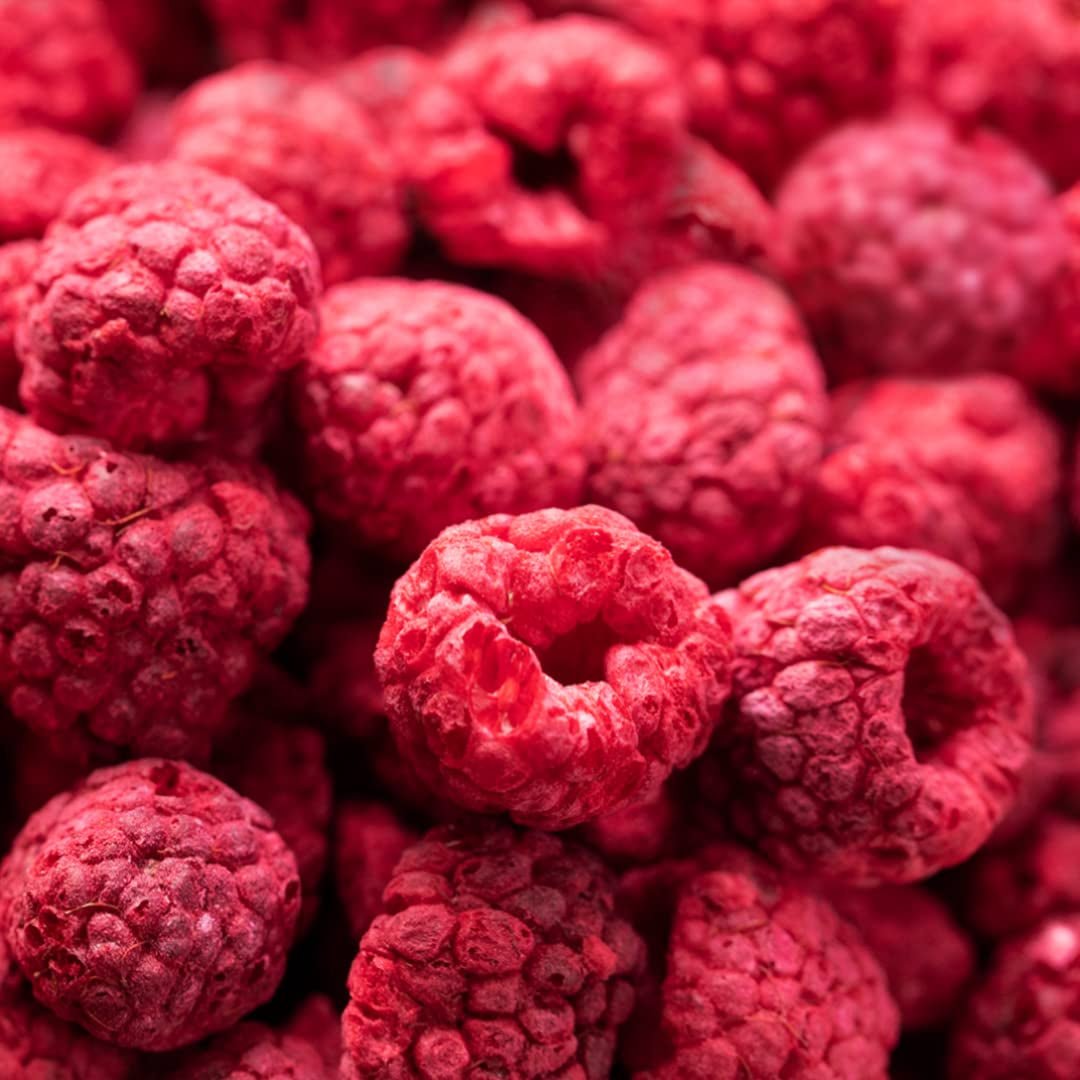 Lyofilizované maliny, BEZ čínských produktů, 500 g lyofilizovaného celého ovoce, bez přísad, ovocné, vyrobeno v Německu Sušené produkty Naty Shop