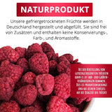 Lyofilizované maliny, BEZ čínských produktů, 500 g lyofilizovaného celého ovoce, bez přísad, ovocné, vyrobeno v Německu Sušené produkty Naty Shop